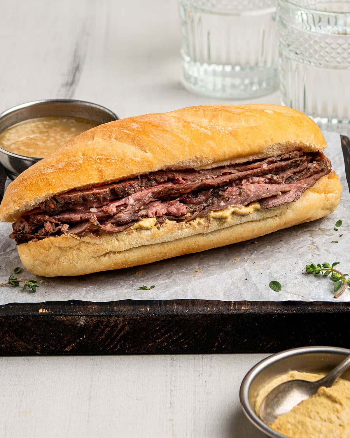 roast beef french dip sandwich