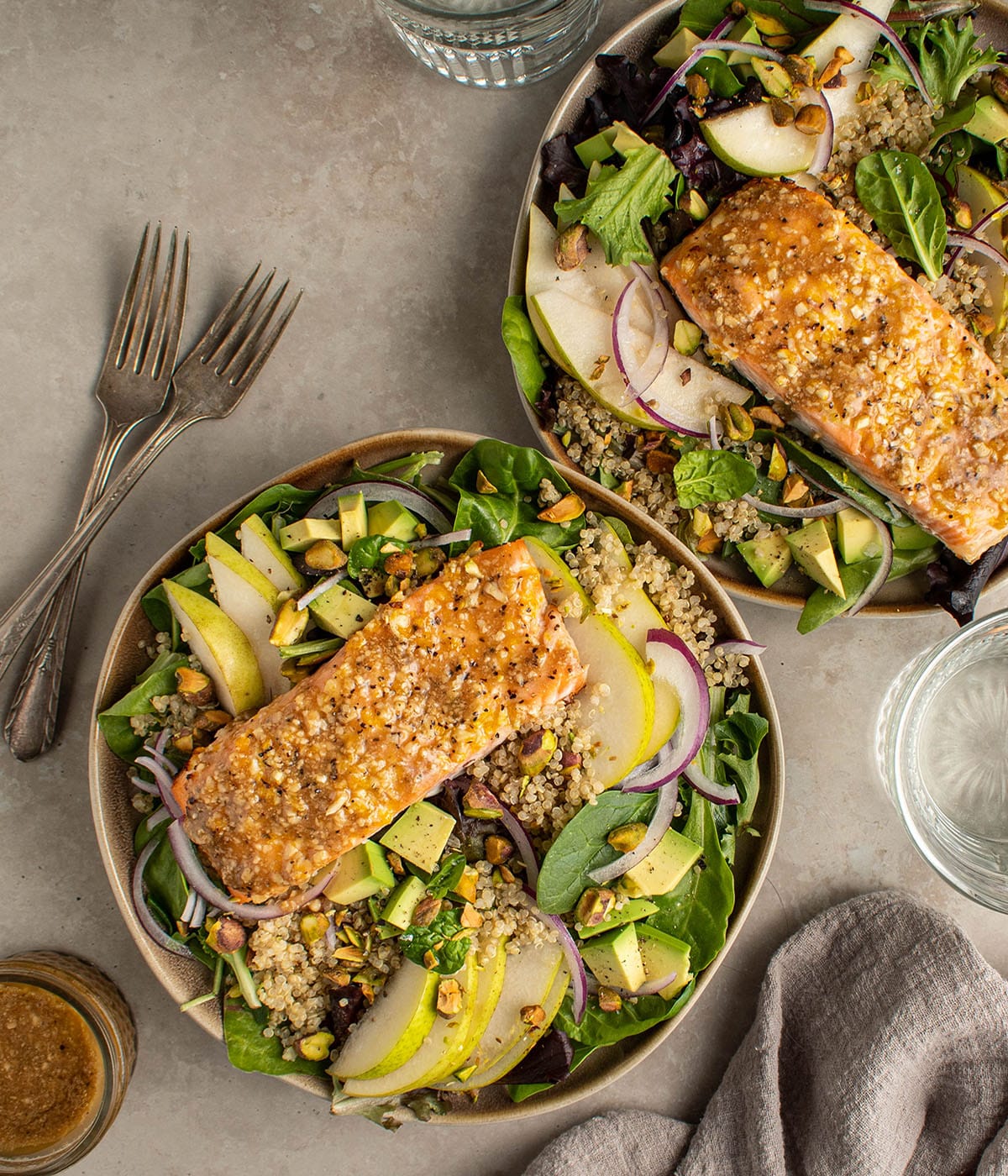 roasted lemon garlic salmon salad