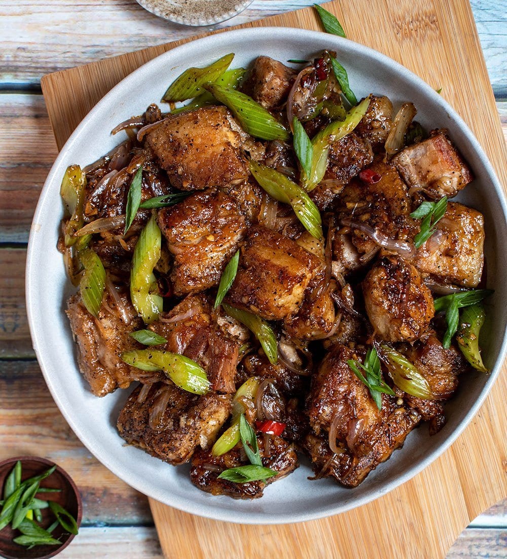 black pepper pork belly