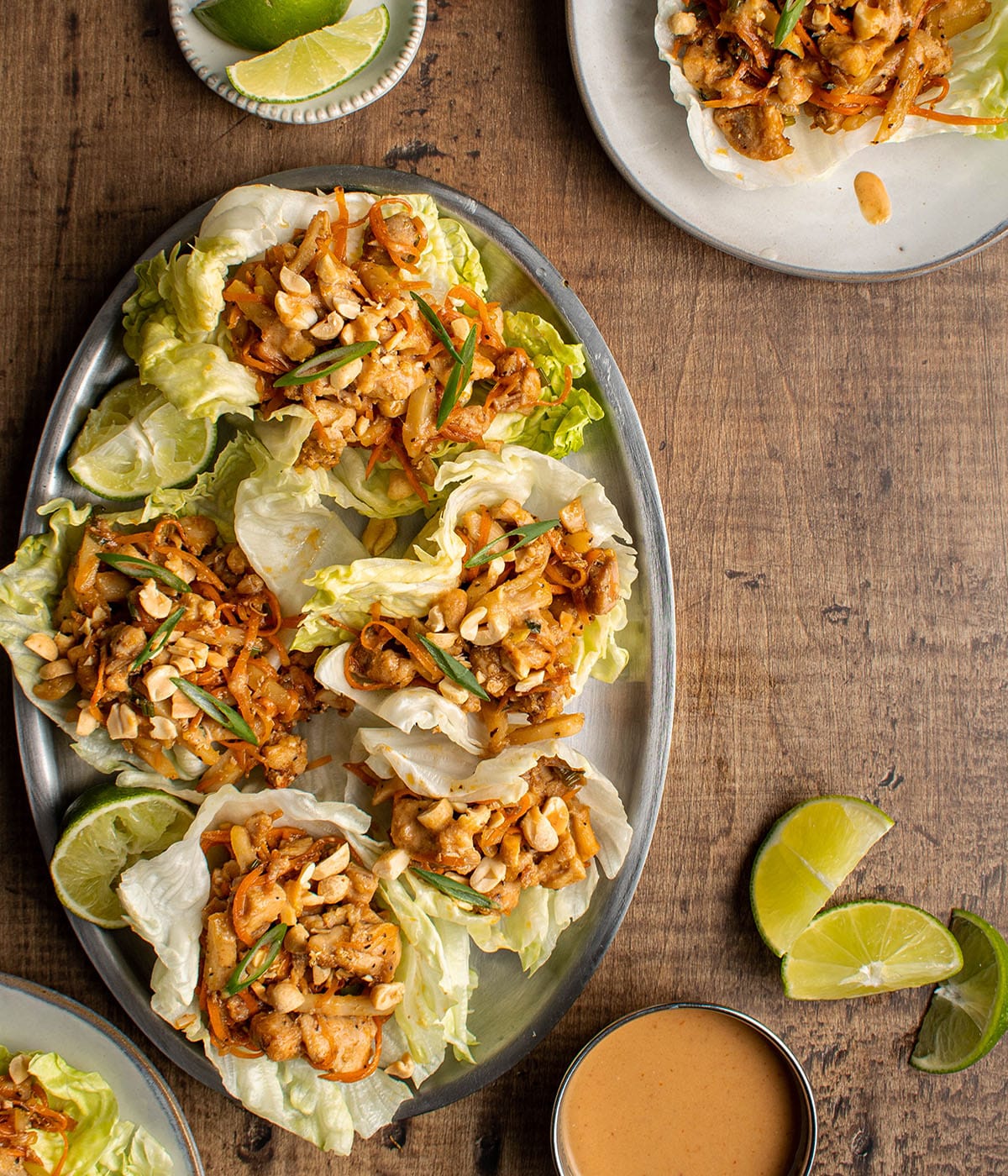 spicy Thai chicken lettuce wraps