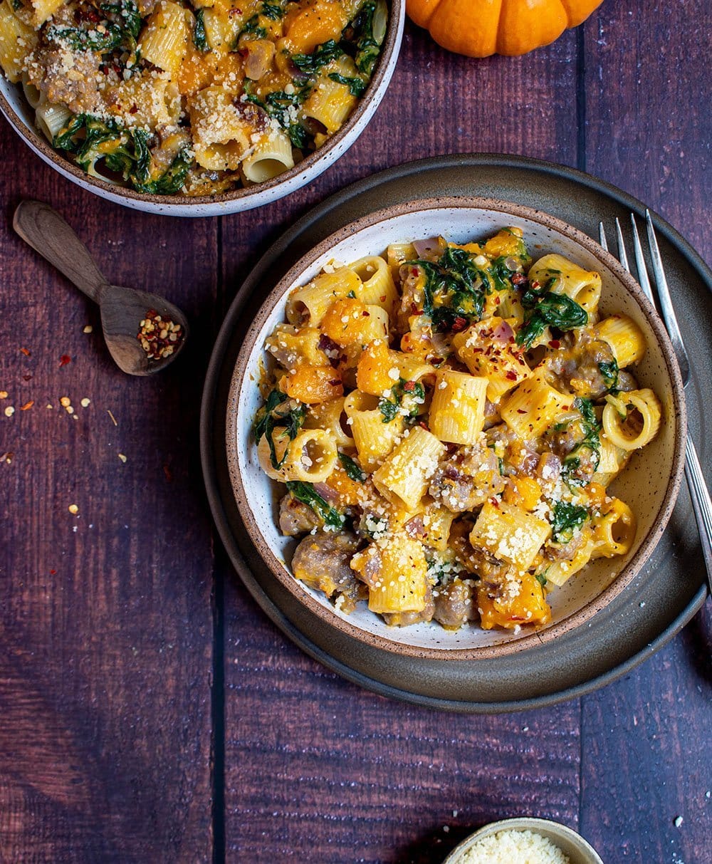 sausage butternut squash pasta