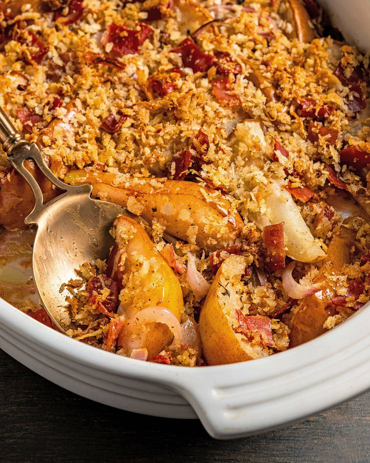 savory pear gratin