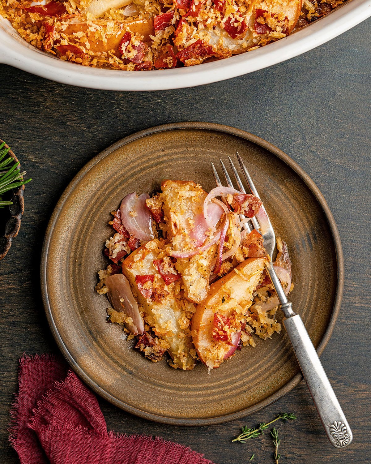 savory pear gratin