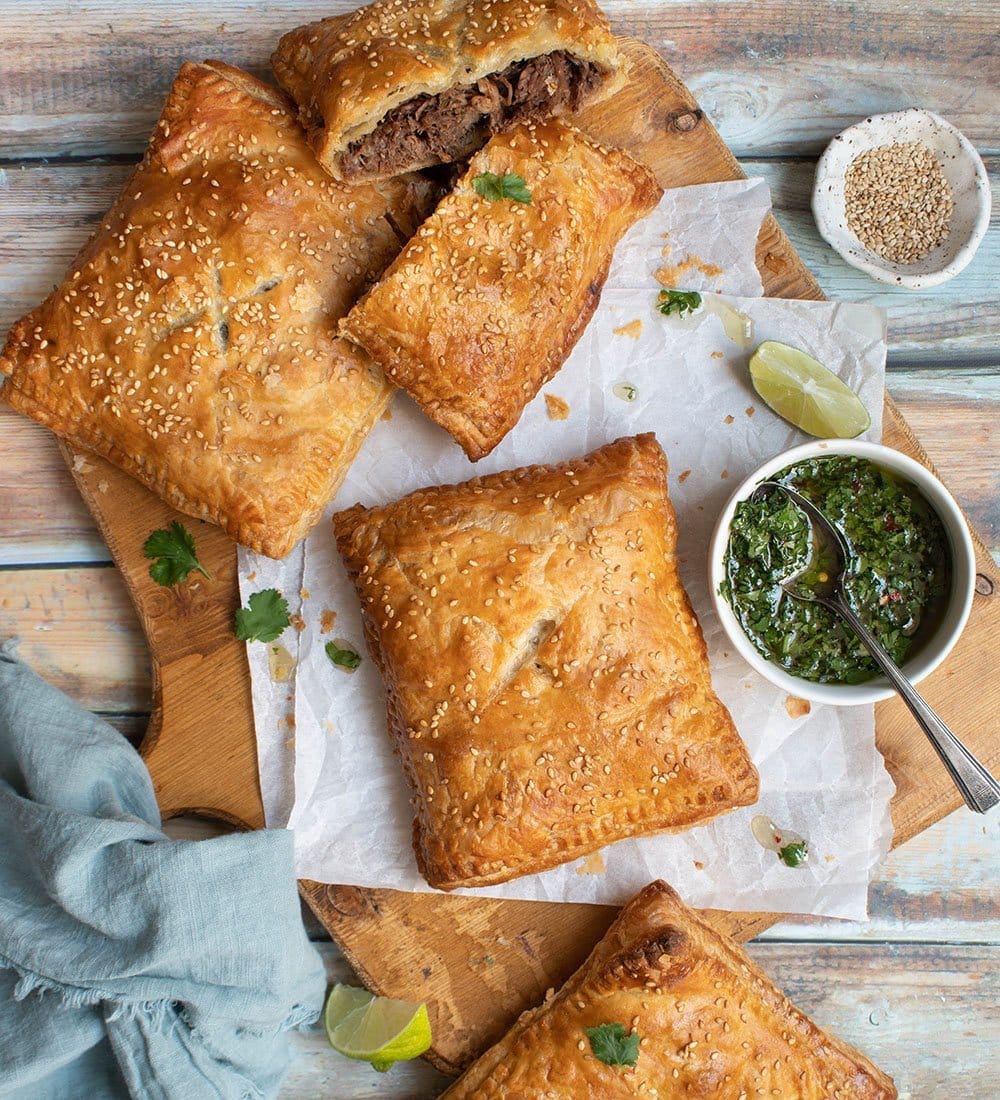 Chinese beef puff pastry hand pies