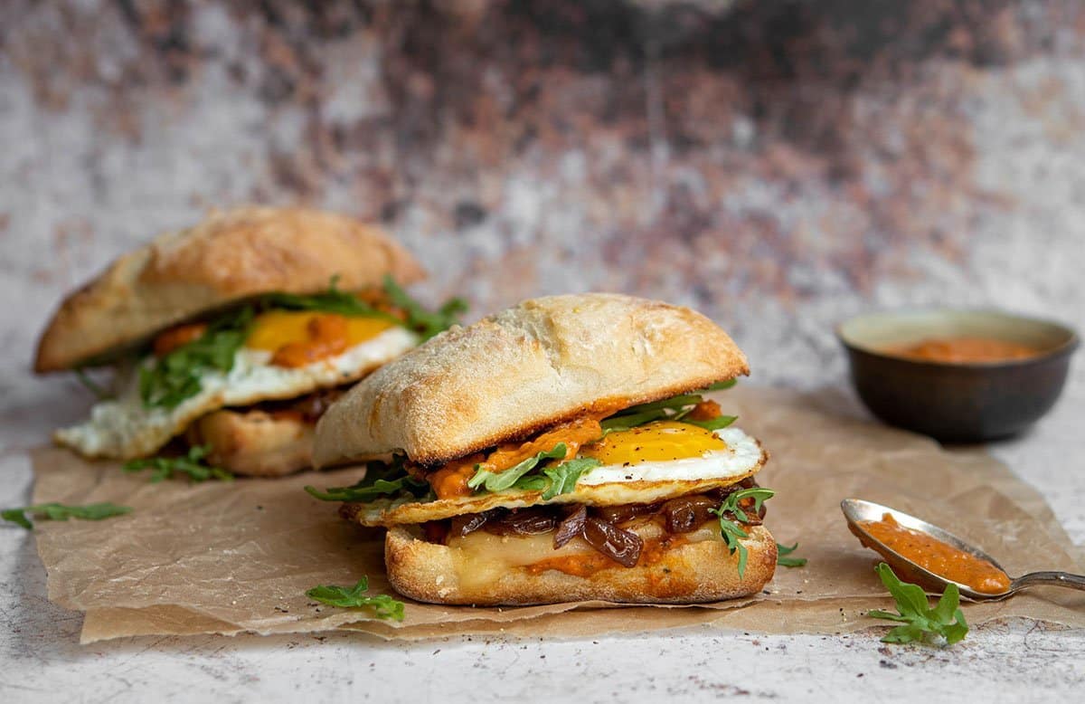 Spicy egg sandwich, Recipe