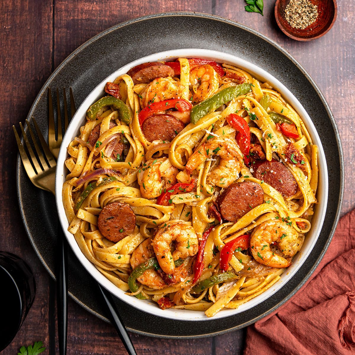 Shrimp and Chorizo Jambalaya Pasta