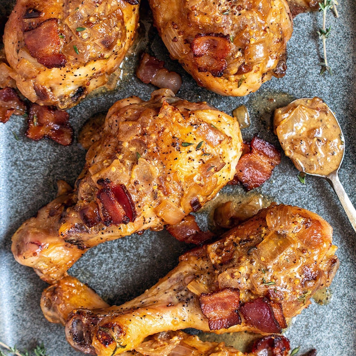 Creamy Mustard Chicken with Bacon Sauce
