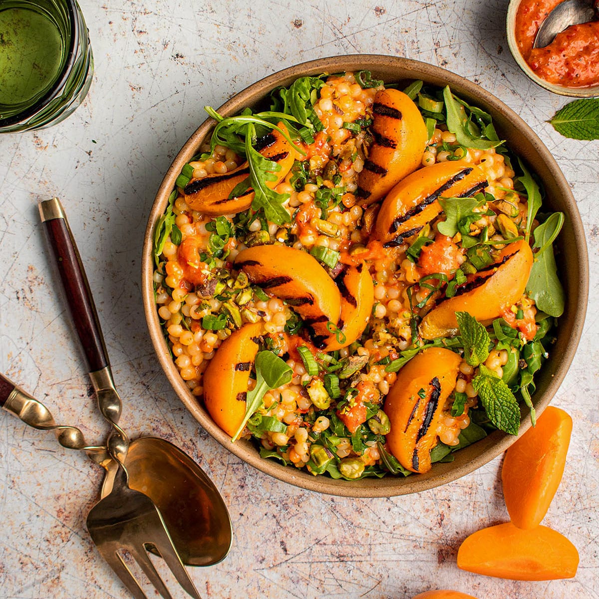 grilled apricot couscous salad