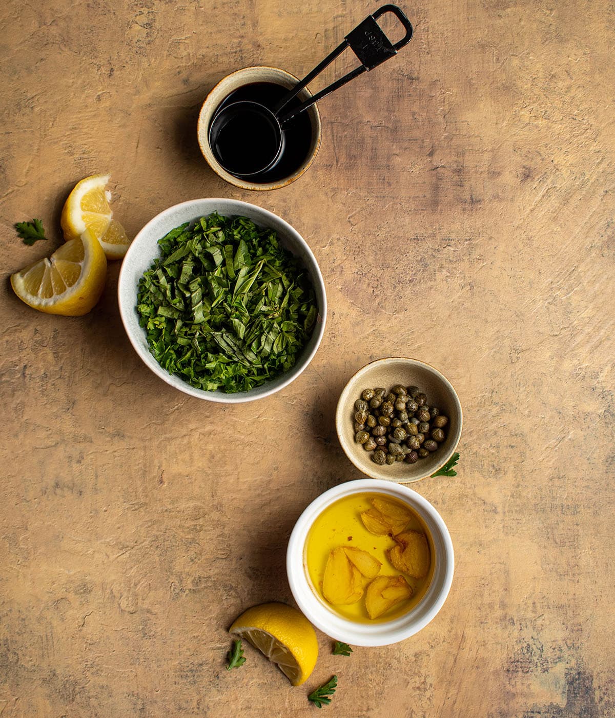 ingredients for the dressing