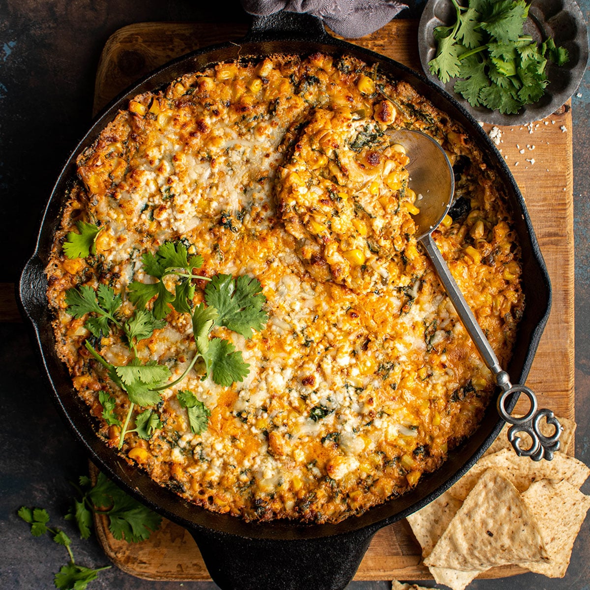 chorizo corn spinach dip
