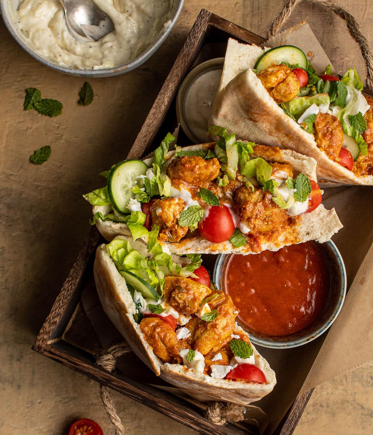 chicken tikka masala pita wraps