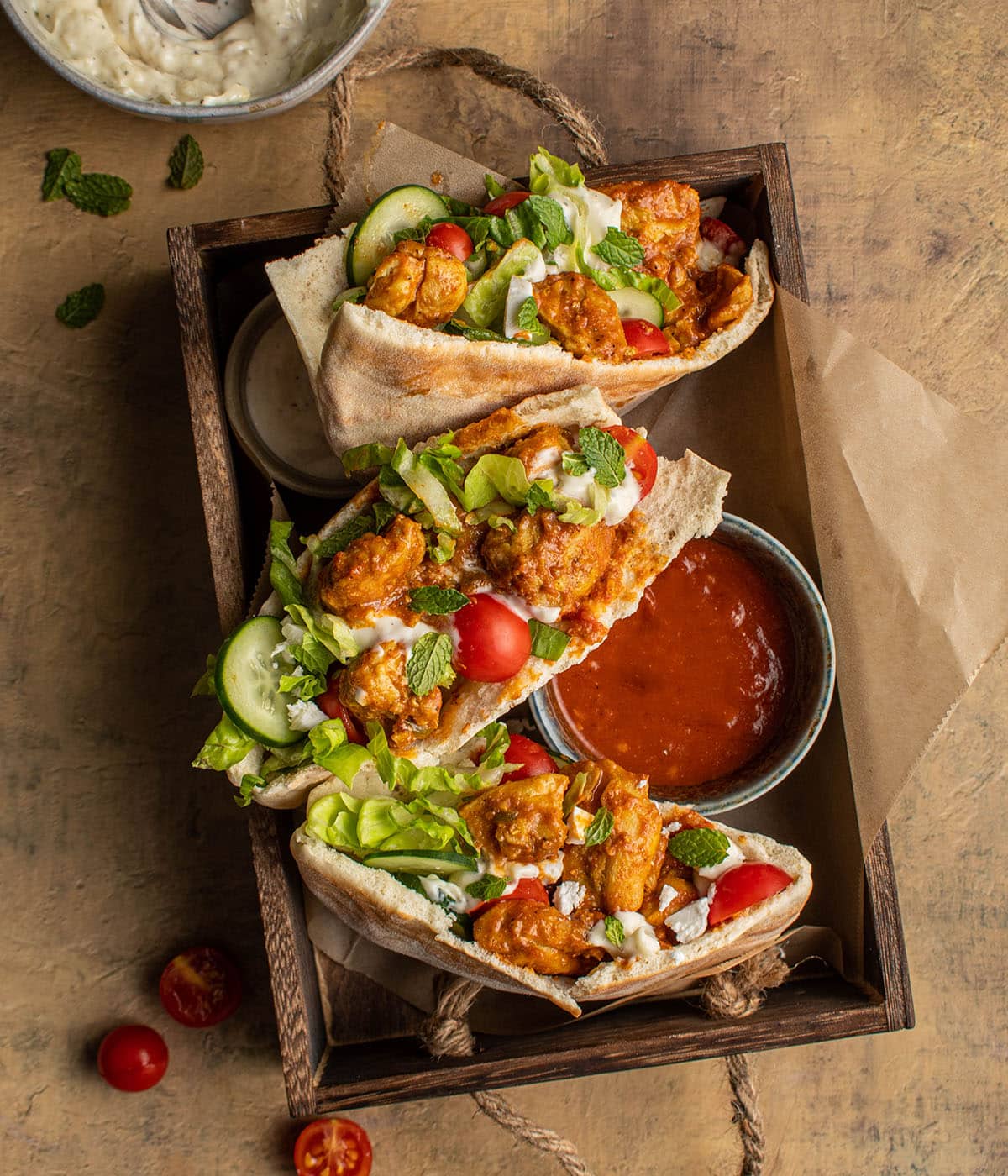 chicken tikka masala pita wraps