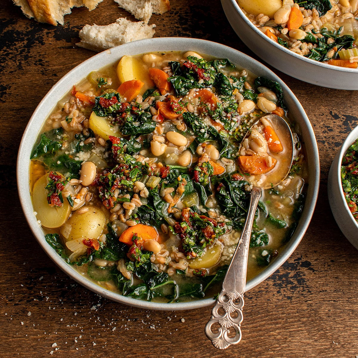 Italian Farro Stew with Sun-Dried Tomato Gremolata - Cherry on my Sundae