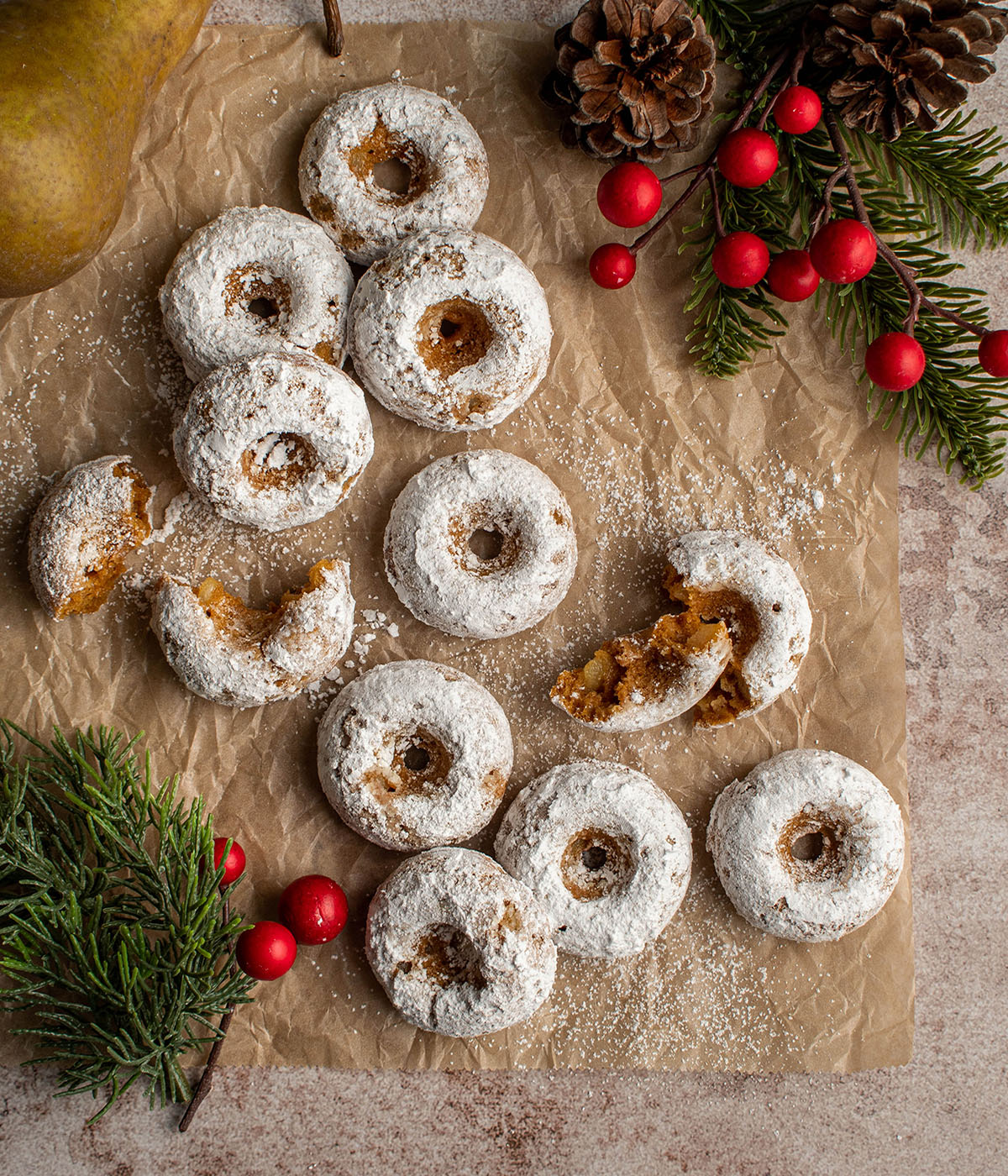 gingerbread pear donuts