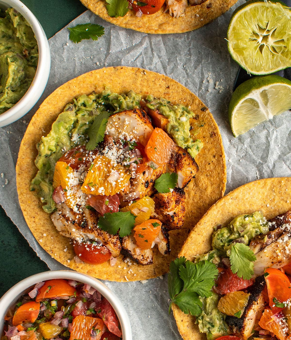 citrus marinated fish tostadas