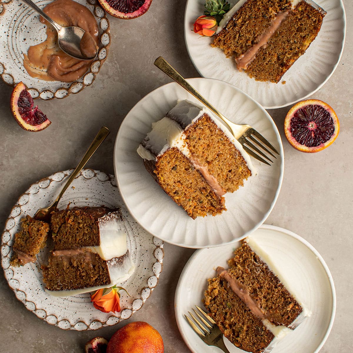 Carrot Cake with Blood Orange Curd