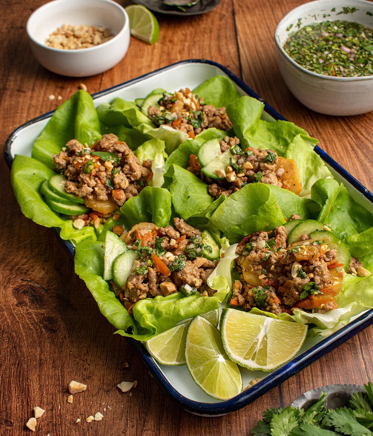 Vietnamese pork lettuce wraps