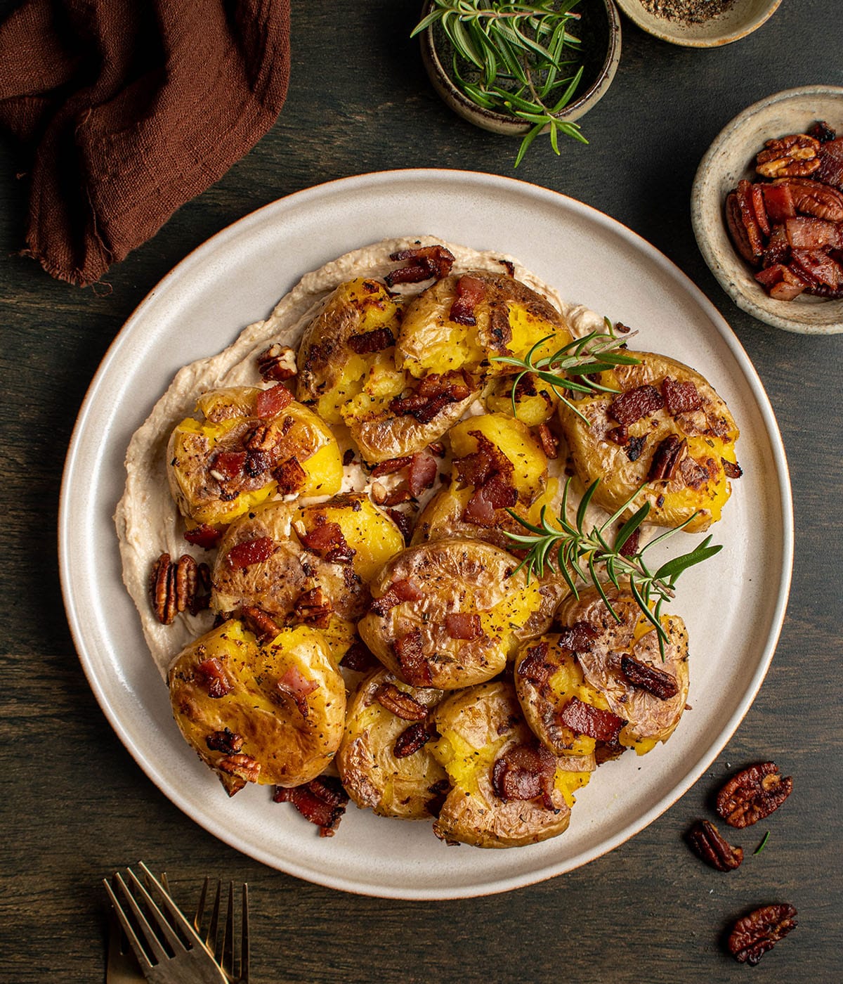 rosemary smashed potatoes