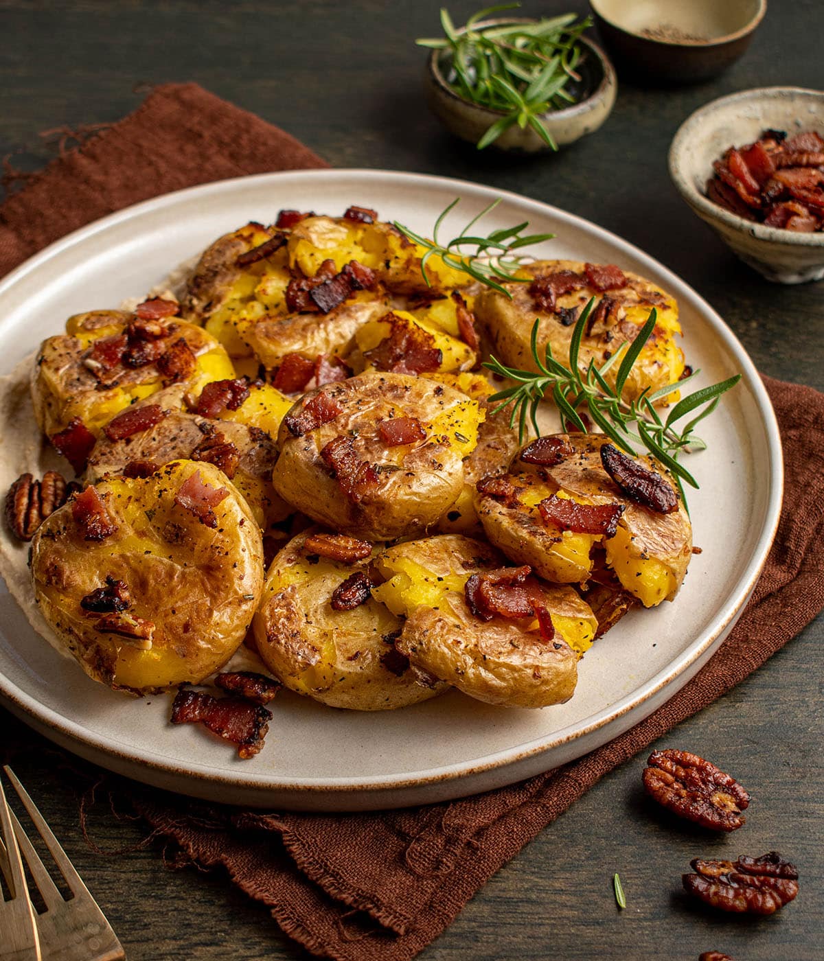rosemary smashed potatoes