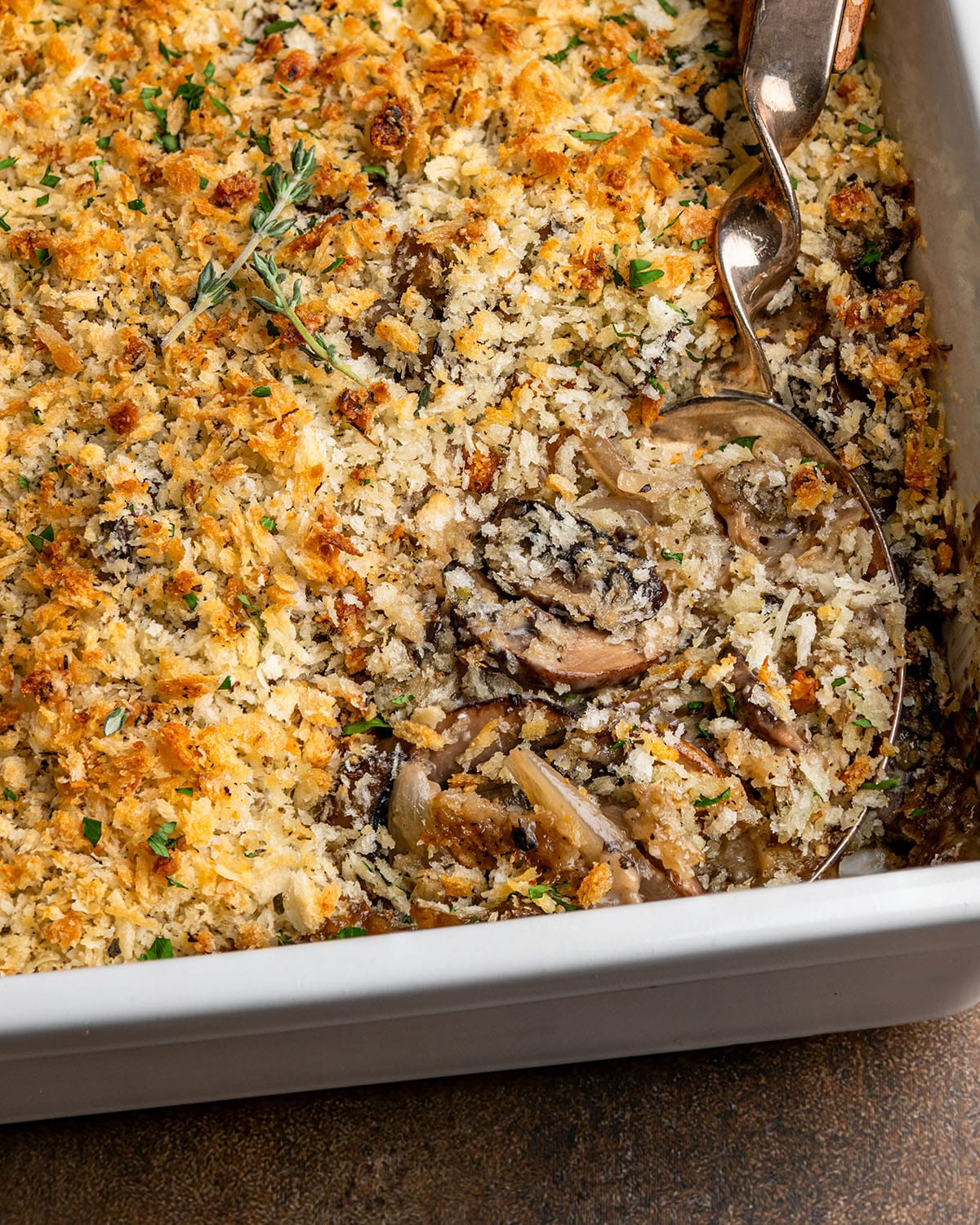 creamy mushroom gratin