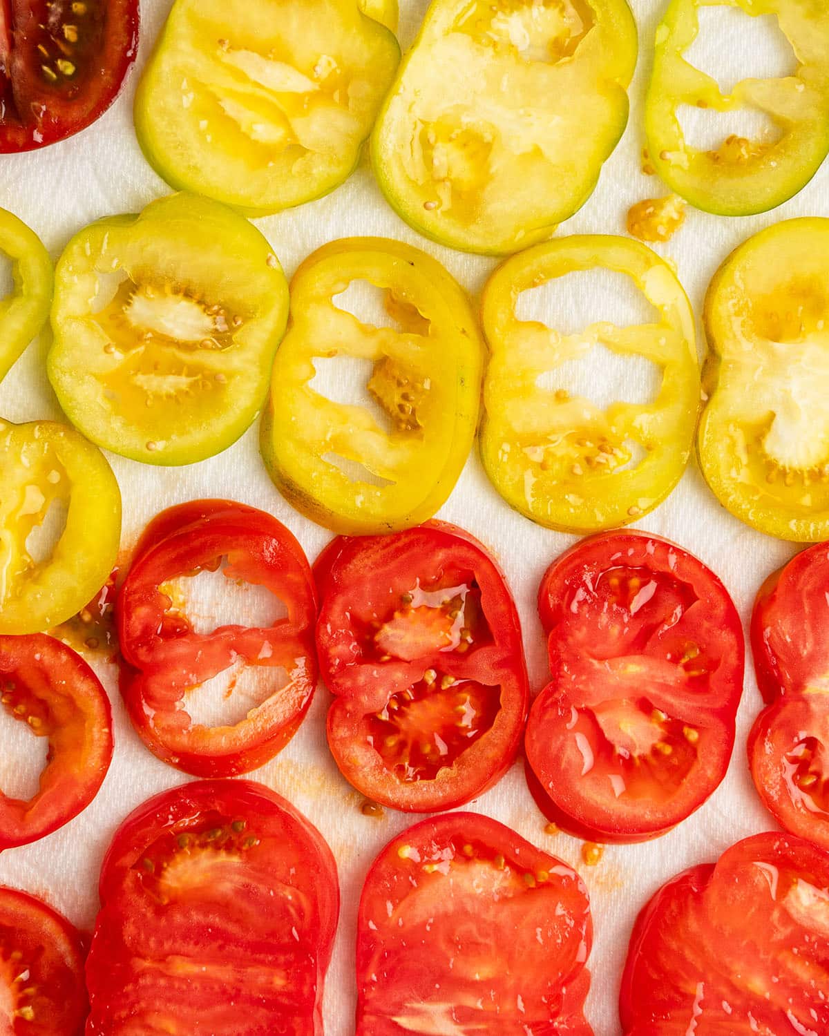 salted sliced tomatoes