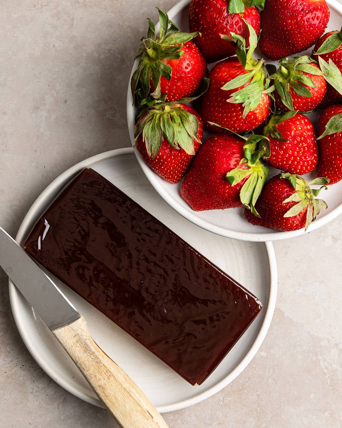 fresh strawberries and guava paste
