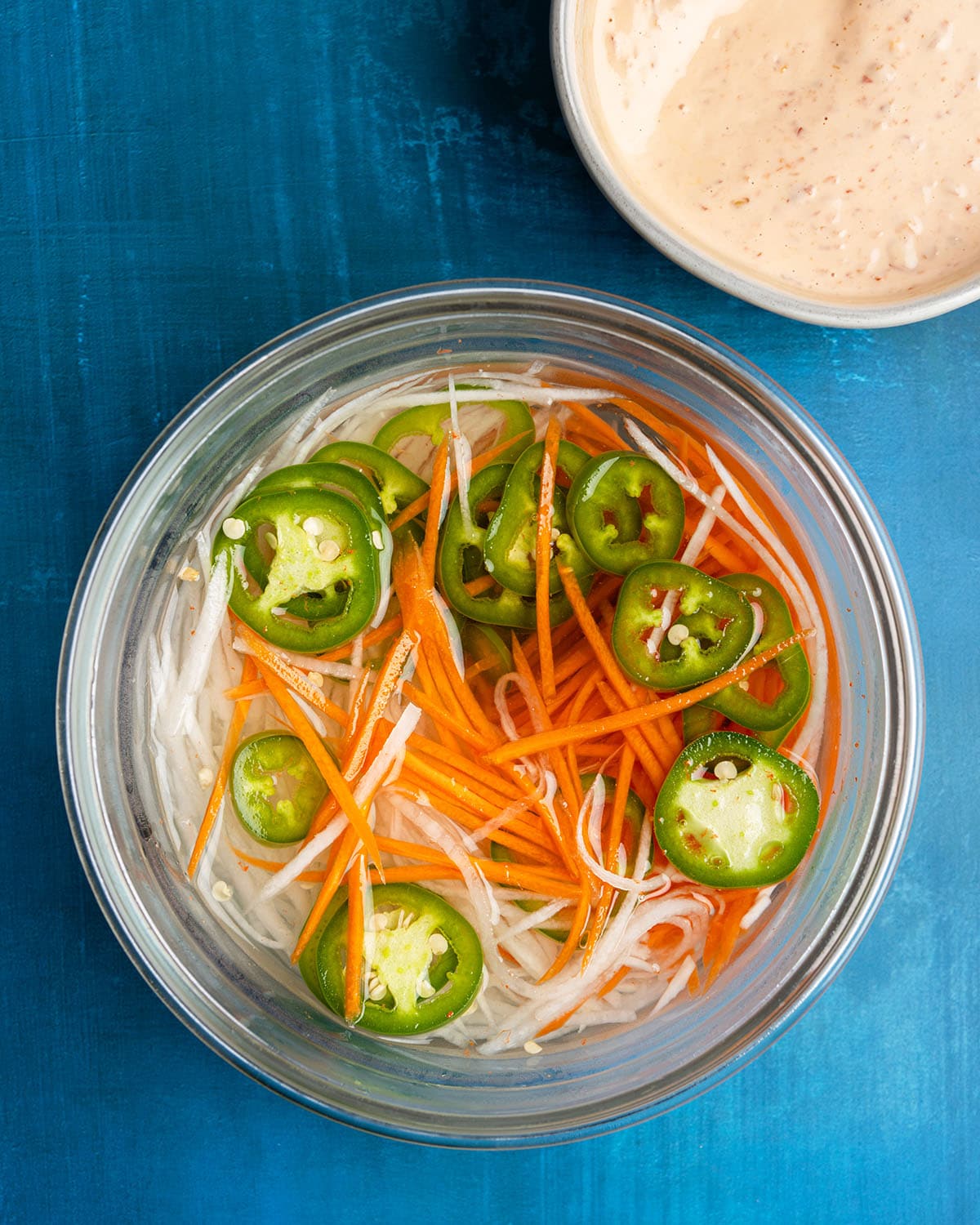 pickled vegetables and sambal aioli