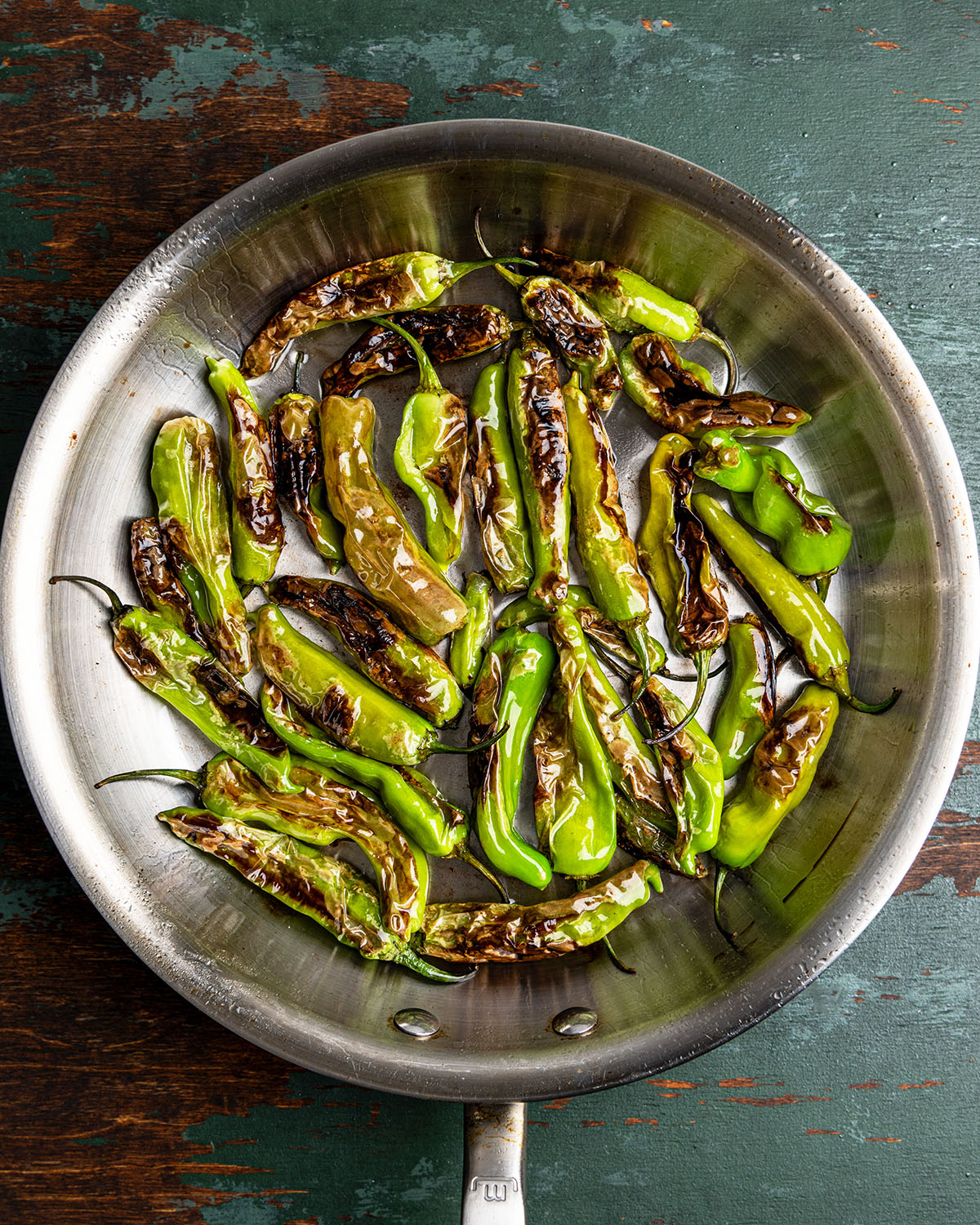 blistered shishito peppers