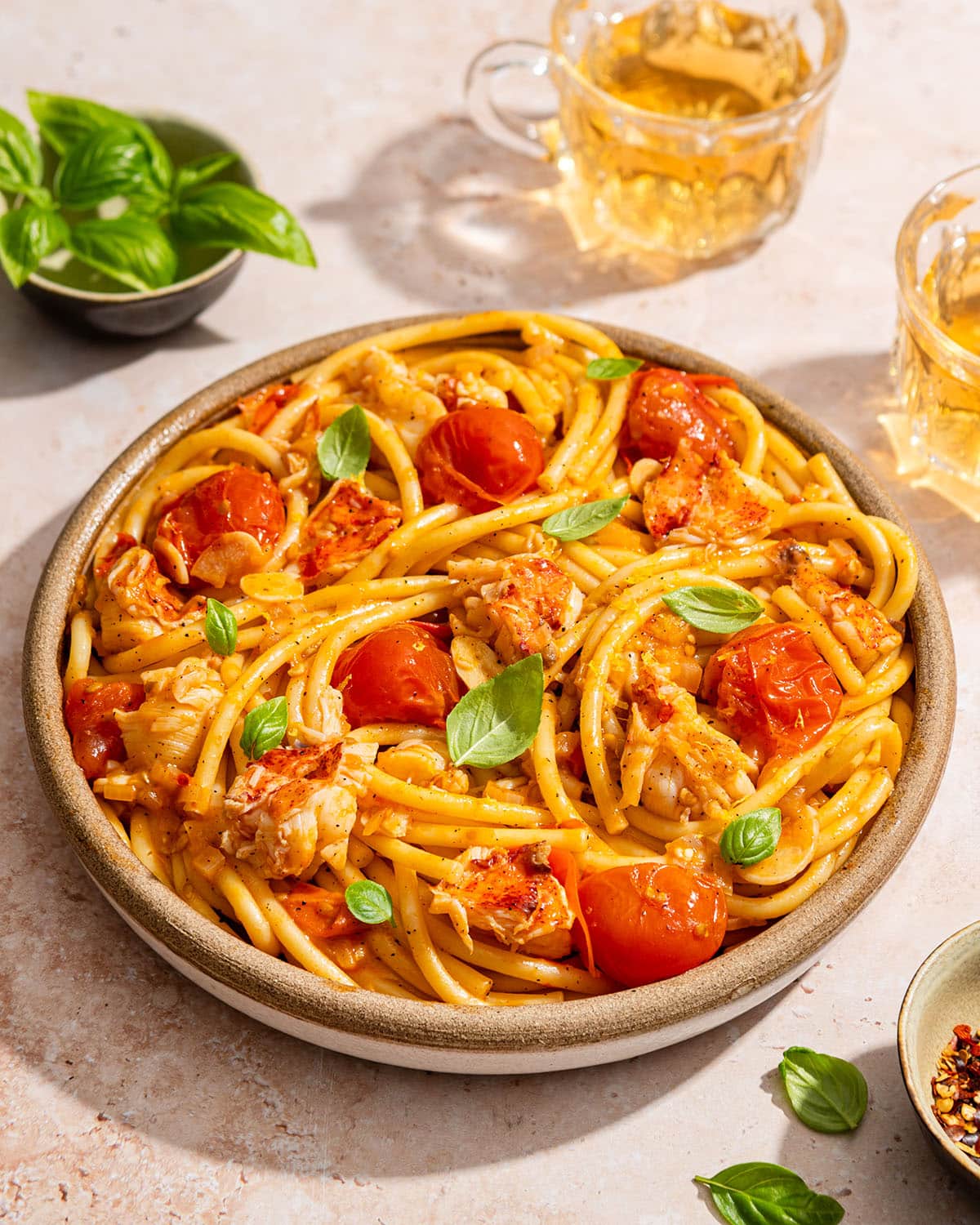spicy calabrian chile lobster pasta