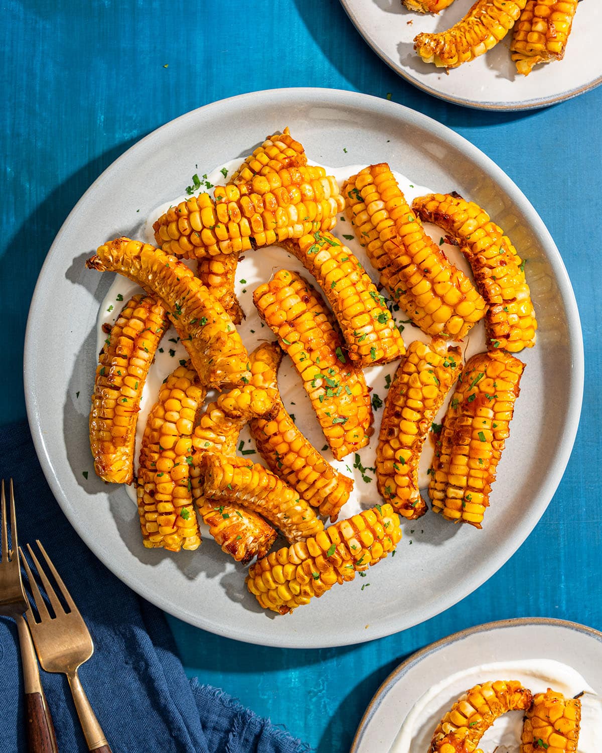 peach chipotle corn ribs