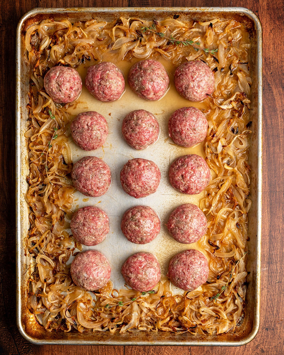 place meatballs on sheet pan