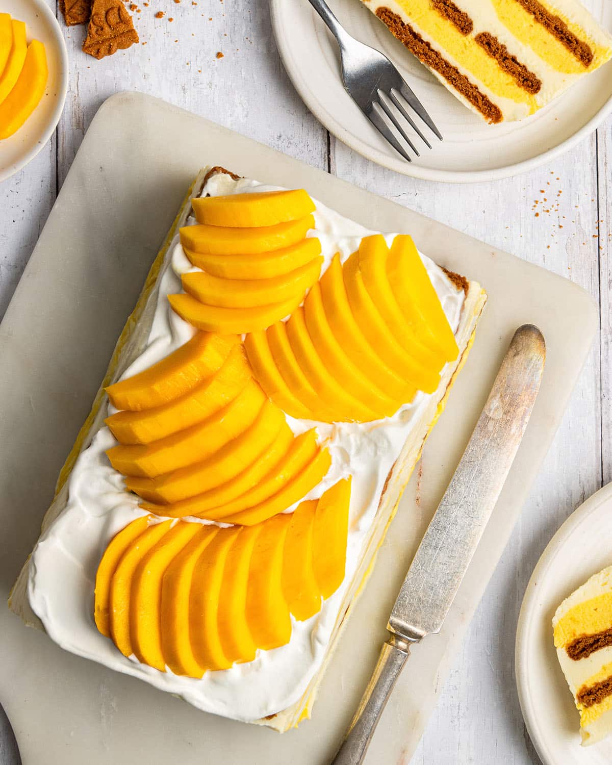 mango coconut icebox cake