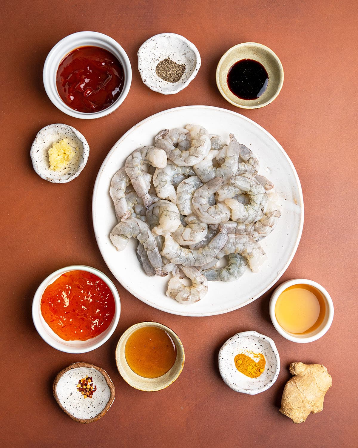 ingredients for shrimp marinade