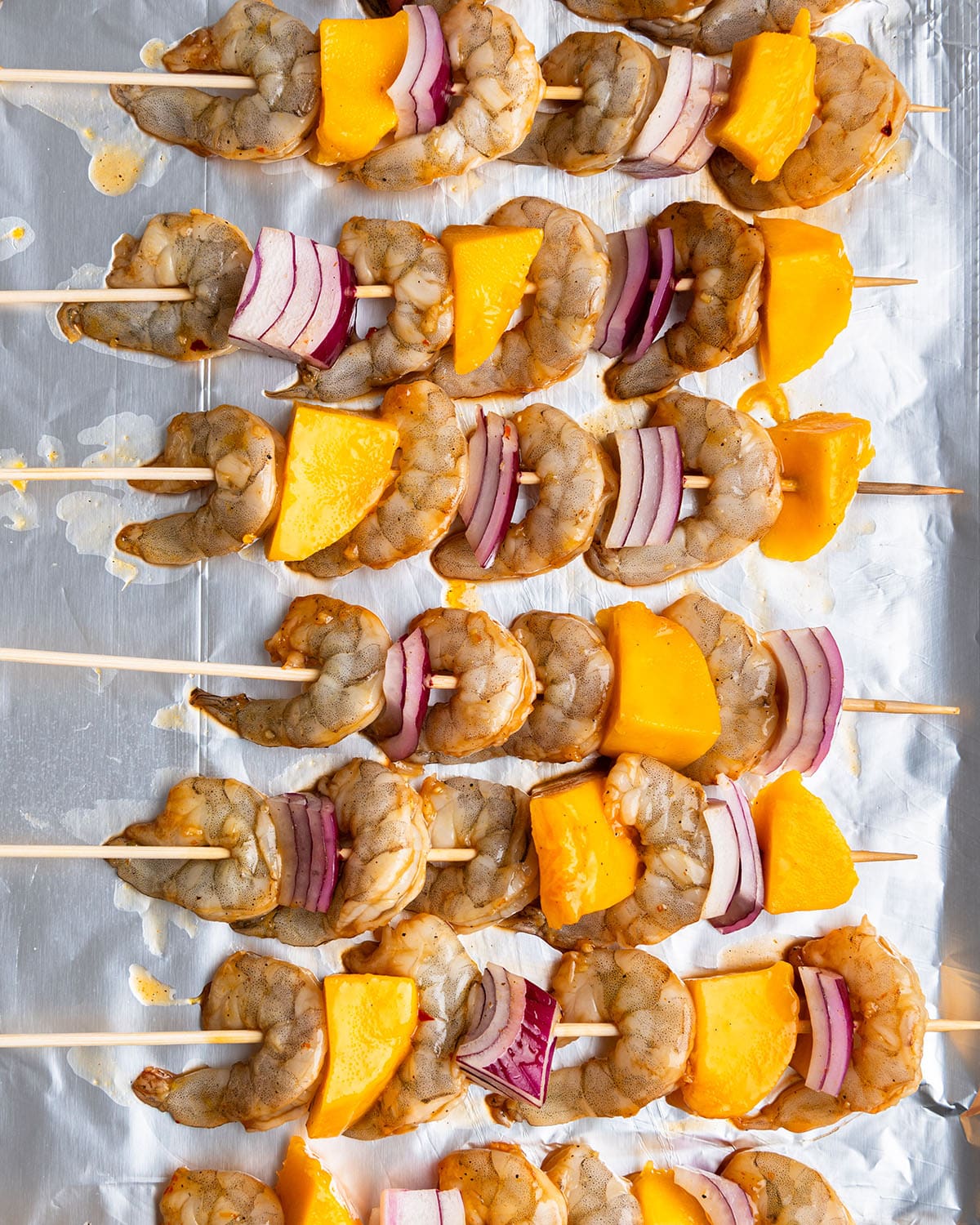 skewers ready to cook