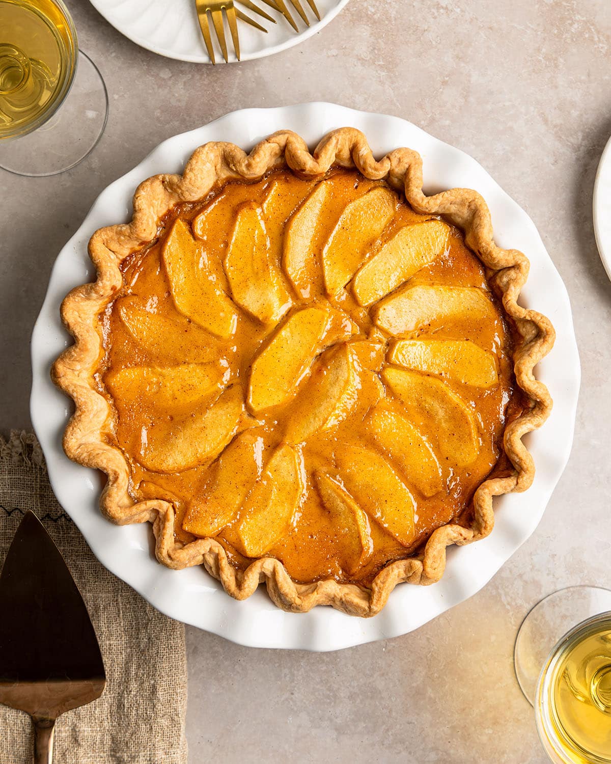 apple cider custard pie