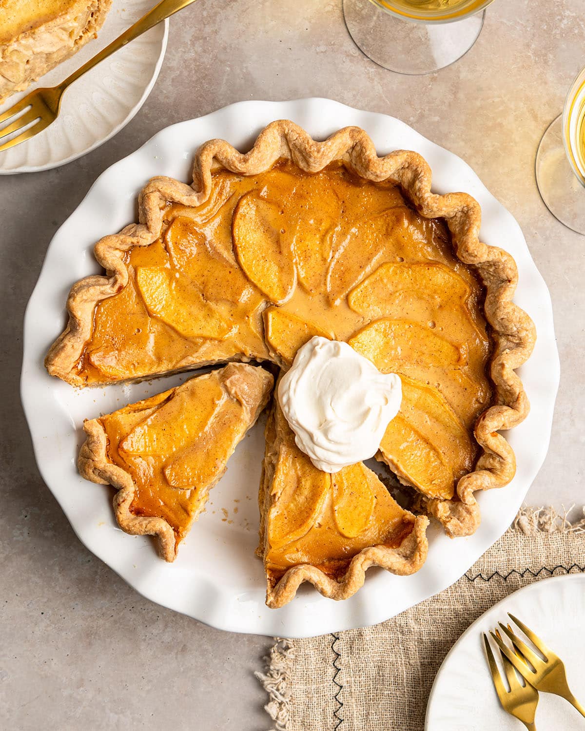 apple cider custard pie
