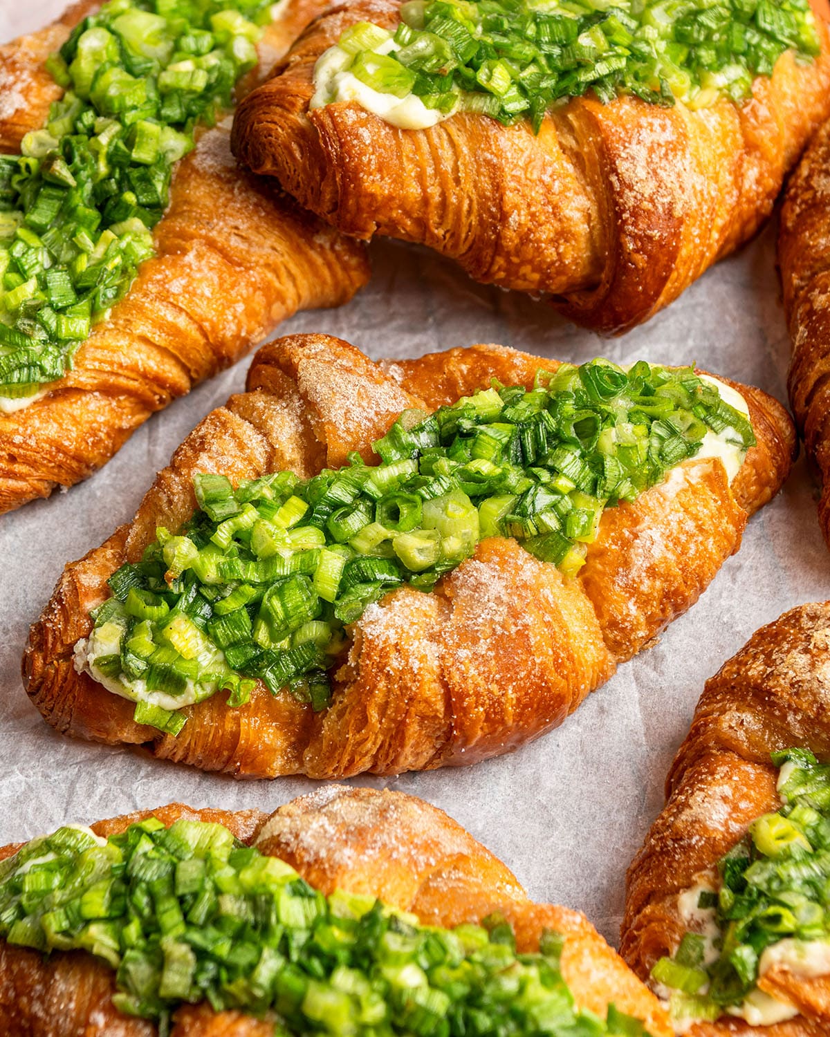 maple scallion cream cheese croissants